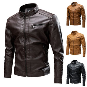 Nueva chaqueta de cuero para hombre, chaqueta de cuero para hombre, chaqueta de cuero para motocicleta, ropa informal ligera para hombre - Product Image 2