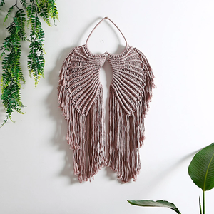 Colgante de pared de macramé grande hecho a mano macramé alas de Ángel tapiz bohemio tamaño personalizado tejido al precio más bajo - Product Image 5