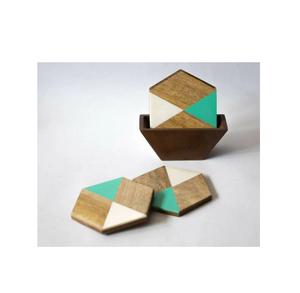 Wedding Gifts Wood and Resin Stone <b>Coaster</b> <b>for</b> <b>Drinks</b> Cup Holders <b>Coaster</b> Round Shape Blue Color - Product Image 4