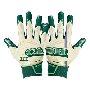 Guantes de fútbol americano totalmente personalizables, mariscales de campo transpirables de algodón/poliéster/cuero de grado profesional Premium - Product Image 2