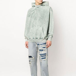 Sudadera con capucha desgastada con bordado personalizado 2025 para hombre, ropa de calle lavada Vintage ácida, chaqueta de básica con diamantes de imitación, forro polar para invierno - Product Image 5