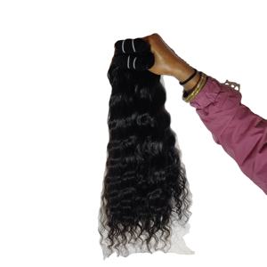 100% Máquina doble trama natural rizado paquetes color negro virgen indio templo extensiones de cabello humano - Product Image 6