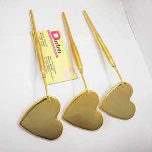 Espejo Profesional en Forma de Corazón de Acero Inoxidable Dorado, Espejo para Pestañas con Logotipo Personalizado, Espejo de Maquillaje, Accesorios para Extensiones de Pestañas - Product Image 1