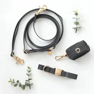 Laisse pour <span class=keywords><strong>chien</strong></span> mains libres en alliage multifonctionnelle imperméable personnalisée de luxe classique solide avec clip en métal couleur or - Product Image 3