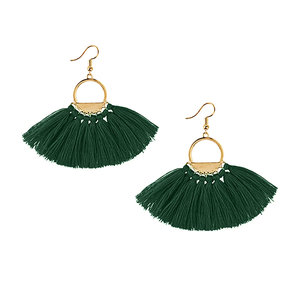 Último diseño Pendientes de borla para mujer Trending Look Color verde Conjunto de pendientes a un costo asequible productos - Product Image 5