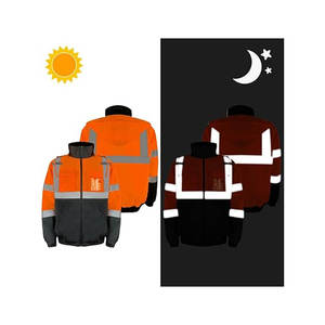 เสื้อแจ็กเก็ตนิรภัยสไตล์กระเป๋าหน้าแฟชั่นเสื้อแจ็กเก็ตนิรภัยผ้าฟลีซแขนยาวมีซิปด้านหน้าสำหรับใส่ทำงาน - Product Image 4