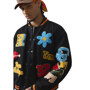 Parches de chenilla personalizados de alta calidad y chaqueta de béisbol de uniforme escolar americano de invierno a la moda bordada chaquetas de invierno para hombres - Product Image 3