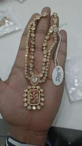 Collier en laiton de créateur Kundan serti de pierres AD Look de mariée glamour pour les mariages et les célébrations sans boucles d'oreilles - Product Image 5