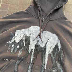 Personalizado OEM DTG impresión gráfica de gran tamaño pesado sudaderas con capucha de manga completa Boxy Fit Hoody bolsillo cordón recortado Sudadera con capucha - Product Image 2