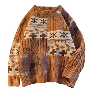 Suéter de Punto con Cuello Redondo para Hombre, Estilo Urbano, Invierno, 100% Algodón, Transpirable, Alta Calidad - Product Image 1