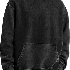 เสื้อฮู้ดลำลองสำหรับผู้ชายผ้าฟลีซผ้าฝ้าย100% ระบายอากาศได้ดีสีพื้นสำหรับฤดูหนาว - Product Image 3