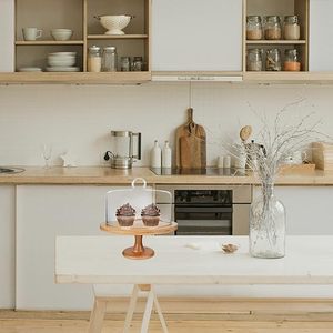 ขาตั้งเค้กทรงกลมทำจากไม้ธรรมชาติสำหรับใช้ในบ้าน  ขาตั้งเค้กไม้สำหรับจัดแต่งขนมหวานจากงานฝีมือทำมือ - Product Image 3