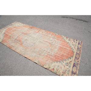 Alfombra de lana Vintage naranja y Beige de 4,3x9,6 pies, alfombra de felpa de estilo Patchwork, patrón de pasillo rectangular, respaldo de látex de 10mm de espesor - Product Image 2