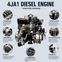 Moteur diesel ISU 4JA1 neuf, 103 CV, 76 kW, turbocompressé, 4 temps, 4 cylindres en ligne, pour camionnette, fourgonnette commerciale