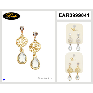 Pendientes colgantes de aleación chapados en plata de Linda Fashion, pendientes triangulares con piedras para mujer, 120 - Product Image 6