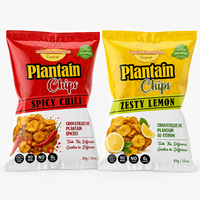 Sachet d'emballage personnalisé imprimé pour chips et snacks, pochette à fermeture arrière pour chips de banane, chips de pommes de terre, emballage alimentaire
