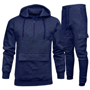 Unisex Solid Color Hooded <b>Lightweight</b> Reversible Breathable Polyester/Cotton Tracksuit Set Full Sleeve Drawstring <b>Joggers</b> Casual - Product Image 5