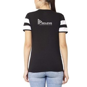 T-shirt unisexe de haute qualité en coton, style tendance avec bande décorative, tee-shirt décontracté, t-shirt vierge, OEM ODM - Product Image 1