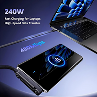 Kabel Pengisi Daya 2-in-1 dengan Penyangga Tak Terlihat, Kabel Pengisi Daya Multi dengan Penyangga Multi-Sudut yang Dapat Disesuaikan Tipe C, Kabel Pengisi Daya Cepat 240W 5 FT