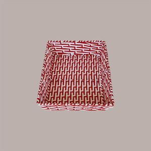 Cesta de regalo de Navidad rectangular mediana blanca y roja con núcleo de metal y revestimiento de papel 360x260x75mm - Product Image 5