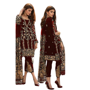 Ensemble pakistanais pour femmes de haute qualité, nouvelle mode, design patchwork brodé lourd, salwar kameez dupatta avec style punjabi - Product Image 3