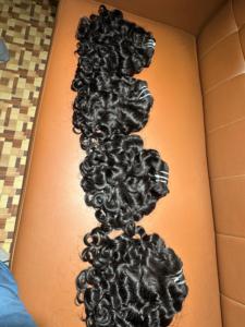 Extensiones de pelo rizado para bebé alineadas con cutícula virgen Remy cruda de alta calidad india, modelo no permanente, proveedor directo India - Product Image 5