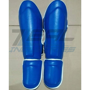 Pu Leather Boxing Shin Guards Custom Logos Screen Printing Professional Pu Natural Genuine Leather Shin Pads Made in Pakistan - Product Image 1