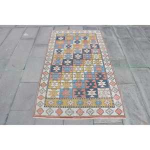 Tapis d'appoint vintage turc 3,3x5,6 pi (100x172 cm), tapis oriental bleu - Product Image 1