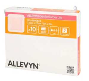 Allevyn Gentle Border Lite Foam Dressing 15cm X 15cm Pack 10 Certificado CE Clase II Material de sutura adhesivo médico sin látex - Product Image 4