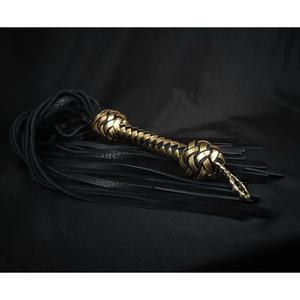 JEXMOO - Látigos de Cuero Hechos a Mano Personalizados, Herramientas Artesanales, Dorado y Negro, Nuevo, 1 Juego de Artículos de Bondage para Adultos, Internacional - Product Image 6