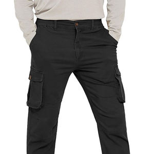 Pantalon cargo de haute qualité pour hommes Meilleur design avec poches avant plates Taille moyenne lourde Vêtements de plein air et décontractés Lavé à la lumière - Product Image 5