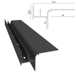 Renoplast ®   Perfil de aluminio para aleros W20R, construcción de terrazas y balcones, suelos ventilados, sistemas de drenaje - Product Image 6