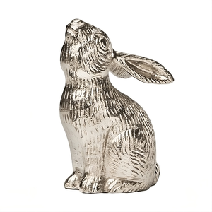 Figurine de lapin en métal massif de haute qualité à la main nickelage décoration d'étagère de Table prix de gros artisanat en métal de qualité supérieure - Product Image 1