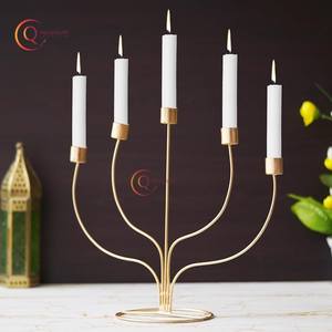 Bougeoir style moderne finition couleur or fil de fer fait décoration de noël décor à la maison métal artisanat unique bougie pot - Product Image 4