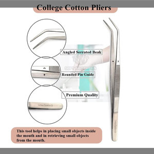 Pinces dentaires pour coton au meilleur prix Pinces dentaires pour coton en acier inoxydable Pinces dentaires pour coton de qualité supérieure - Product Image 2