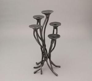 Portavelas de color negro Soporte de candelita de metal moderno para decoración del hogar Centro de mesa - Product Image 2