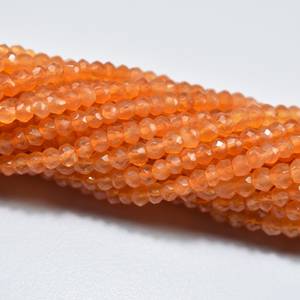 Cornaline naturelle à facettes Rondelle pierres précieuses brins 3.5mm Rondelle perles Lot pour la fabrication de bijoux directement de l'usine - Product Image 2