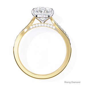 Bague de fiançailles en diamant taille ovale de 4.6 ct cultivé en laboratoire en or jaune cadeau d'anniversaire pour sa bague en diamant CVD - Product Image 3