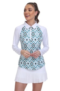 Polo de golf zippé à manches longues travail Camping voyage pull vente chaude respirant nouvelles femmes polos RRI-WPS-26 - Product Image 2