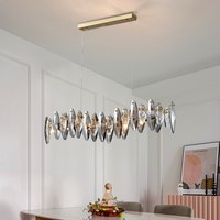 Lustre rectangulaire en cristal fumé de luxe classique, luminaires suspendus pour chambre à coucher