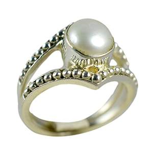 Navya Craft Handmade 925 Sterling <b>Silver</b> Freshwater Pearl <b>Statement</b> <b>Ring</b> Boho June Birthstone Jewelry with Sizes 4 13 for Women - Product Image 1