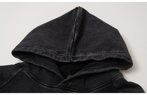 Venta al por mayor de fabricantes personalizados, ropa de calle negra para hombres, chándal de algodón pesado, chándal lavado Vintage personalizado - Product Image 4