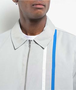 Personnalisé délavé 100% coton coupe ample toile fermeture éclair veste de travail avec col rabattu détresse Vintage hiver Bomber veste hommes - Product Image 5