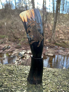 Cuerno para Beber de Diseño Animal Tallado a Mano, Estilo Vikingo Natural, Ecológico, Pulido, para Cerveza, Vino o Agua - Product Image 6