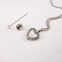 Colliers tendance en acier inoxydable 316L inaltérable et étanche, pendentif cœur ajouré, urne à parfum pour cendres