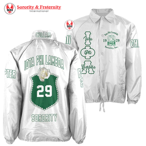 High Quality <b>Double</b> Breasted Iota Phi Lambda Varsity College Windproof Wholesale Breathable Winter Baseball Cotton Knitted - Product Image 1