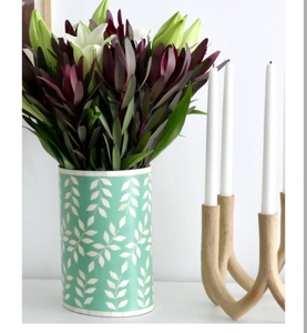 Luxury Handmade <b>Iron</b> Tabletop Vase Bone Inlay Design for Coastal Home Decor for Wedding Occasions - Product Image 2