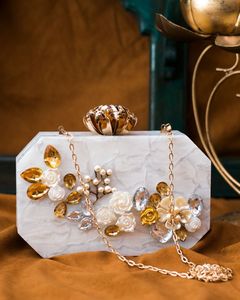 Bolso de mano de noche para mujer de resina de nuevo diseño más vendido para fiestas y bodas DE LA India en forma rectangular - Product Image 5
