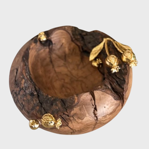 Arc en bois naturel fabriqué à la main avec support de figures humaines bol de service élégant bol à salade pour décor d'hôtel et de Restaurant - Product Image 3