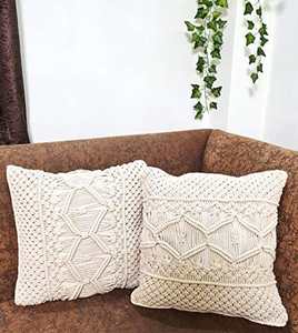 Funda de Almohada Bohemia Moderna Hecha a Mano con Macramé 100% Algodón, Tejido de Punto con Bordado y Borlas para Decoración de Sofá - Product Image 1